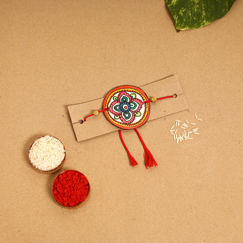  Handpainted Tholu Bommalata Leather Rakhi
