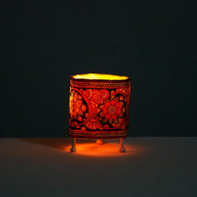  Handpainted Tholu Bommalata Leather Table Lamp l iTokri.com 