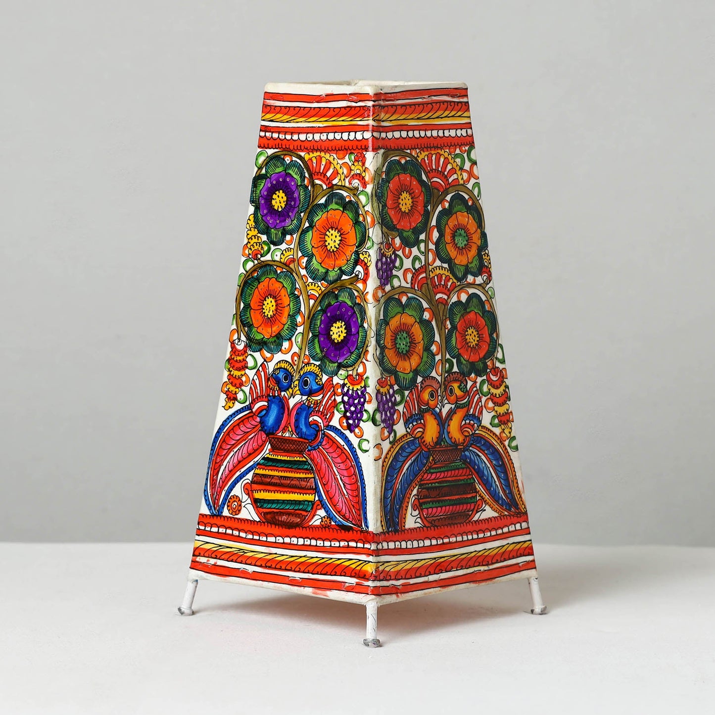 Handpainted Tholu Bommalata Leather Table Lamp (Big) 