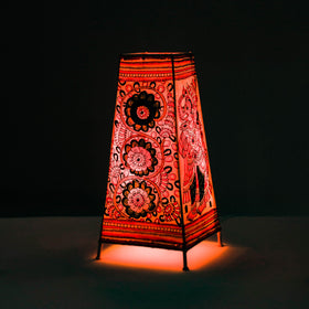 Handpainted Tholu Bommalata Leather Table Lamp (Big) 