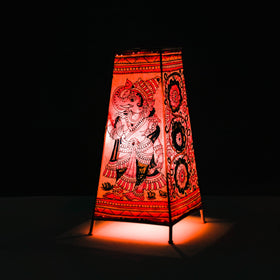  Handpainted Tholu Bommalata Leather Table Lamp (Big) 