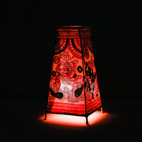  Handpainted Tholu Bommalata Leather Table Lamp (Big) Online l iTokri.com 