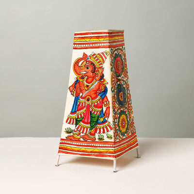  Handpainted Tholu Bommalata Leather Table Lamp (Big) 