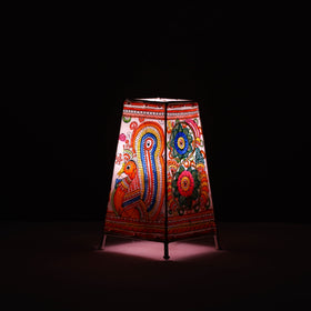 Handpainted Tholu Bommalata Leather Table Lamp