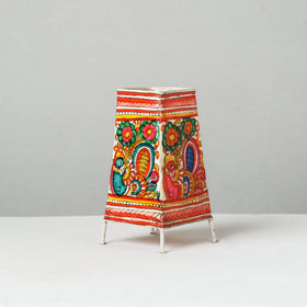 Handpainted Tholu Bommalata Leather Table Lamp
