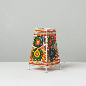 Handpainted Tholu Bommalata Leather Table Lamp