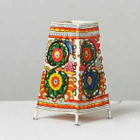 Handpainted Tholu Bommalata Leather Table Lamp