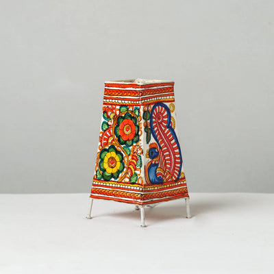 Handpainted Tholu Bommalata Leather Table Lamp
