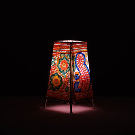 Handpainted Tholu Bommalata Leather Table Lamp