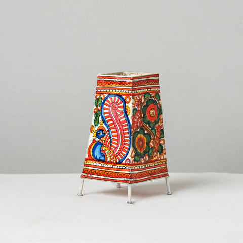 Handpainted Tholu Bommalata Leather Table Lamp