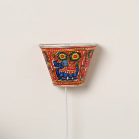 Handpainted Tholu Bommalata Leather Wall Lamp