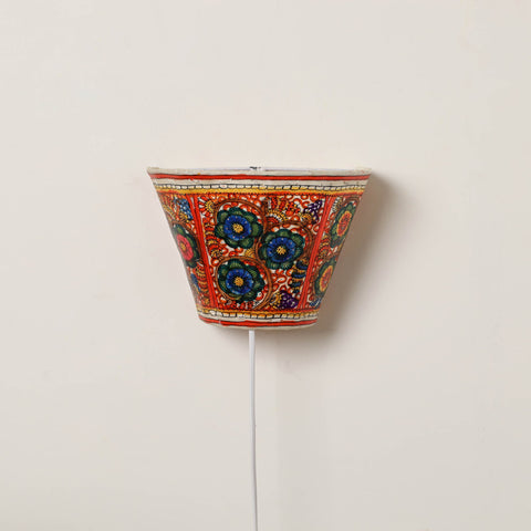 Handpainted Tholu Bommalata Leather Wall Lamp