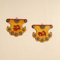  Handpainted Wooden Shubh Labh Hangings (Set of 2) 