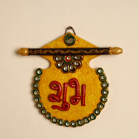  Handpainted Wooden Shubh Labh Hangings (Set of 2) 