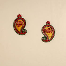  Handpainted Wooden Shubh Labh Hangings (Set of 2) 