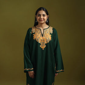 Handwoven aari hand embroidered kashmiri pure wool pheran