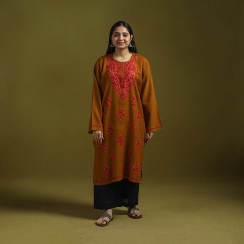 Handwoven aari hand embroidered kashmiri pure wool pheran