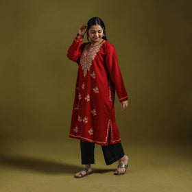 Handwoven aari hand embroidered kashmiri pure wool pheran