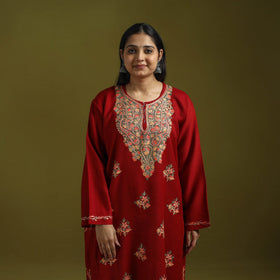 Handwoven aari hand embroidered kashmiri pure wool pheran