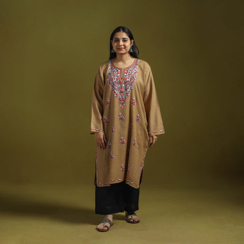 Handwoven aari hand embroidered kashmiri pure wool pheran