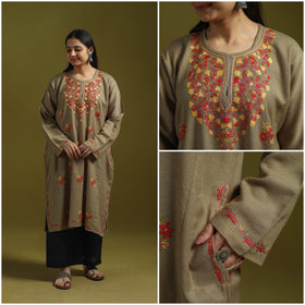 Handwoven aari hand embroidered kashmiri pure wool pheran