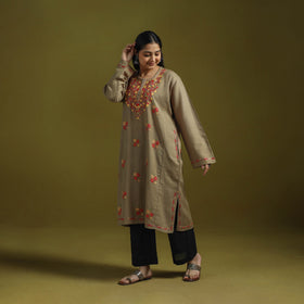 Handwoven aari hand embroidered kashmiri pure wool pheran