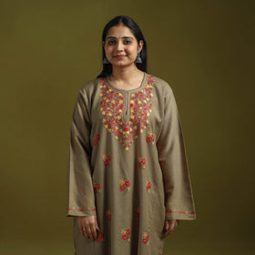 Handwoven aari hand embroidered kashmiri pure wool pheran