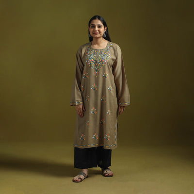 Handwoven aari hand embroidered kashmiri pure wool pheran