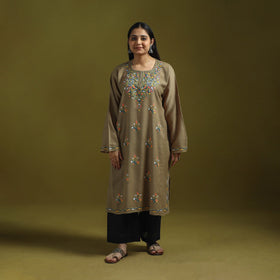 Handwoven aari hand embroidered kashmiri pure wool pheran