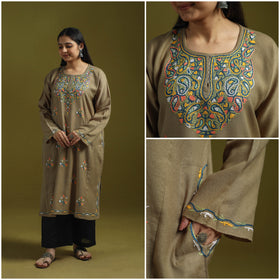 Handwoven aari hand embroidered kashmiri pure wool pheran