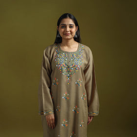 Handwoven aari hand embroidered kashmiri pure wool pheran