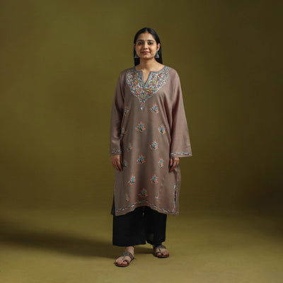 Handwoven aari hand embroidered kashmiri pure wool pheran