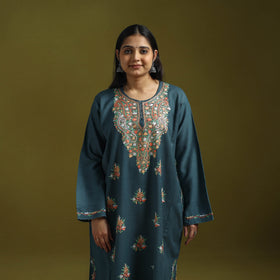 Handwoven aari hand embroidered kashmiri pure wool pheran