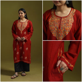 Handwoven aari hand embroidered kashmiri pure wool pheran