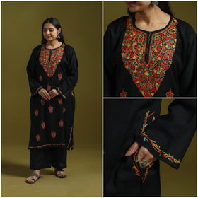 Handwoven aari hand embroidered kashmiri pure wool pheran