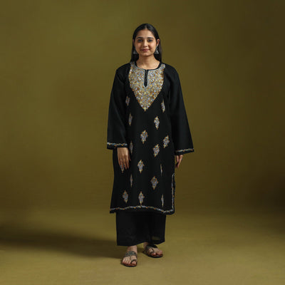 Handwoven aari hand embroidered kashmiri pure wool pheran