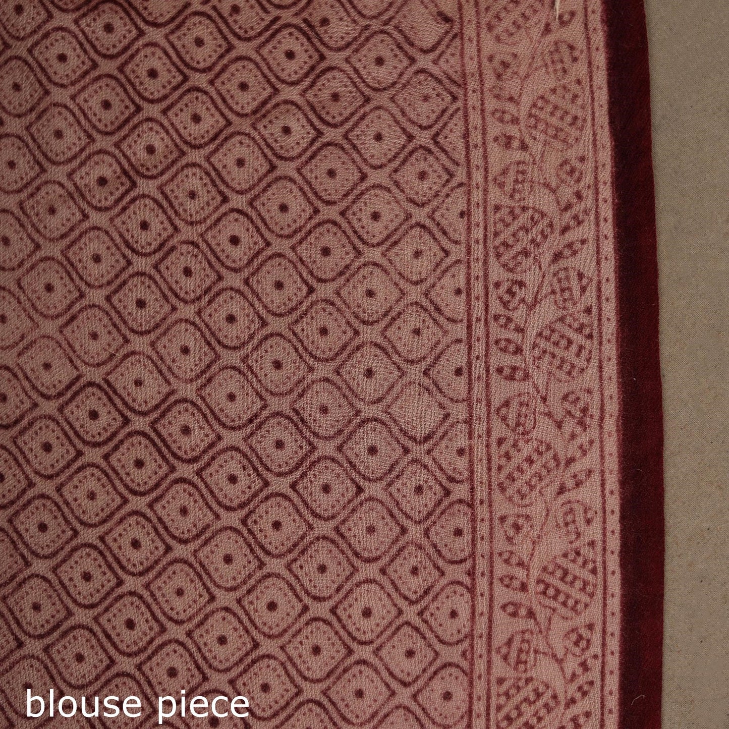 Handwoven merino wool natural dyed hand bagh saree 03