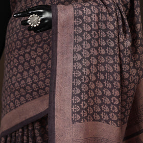 Handwoven merino wool natural dyed hand bagh saree 04