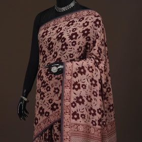 Handwoven merino wool natural dyed hand bagh saree 05