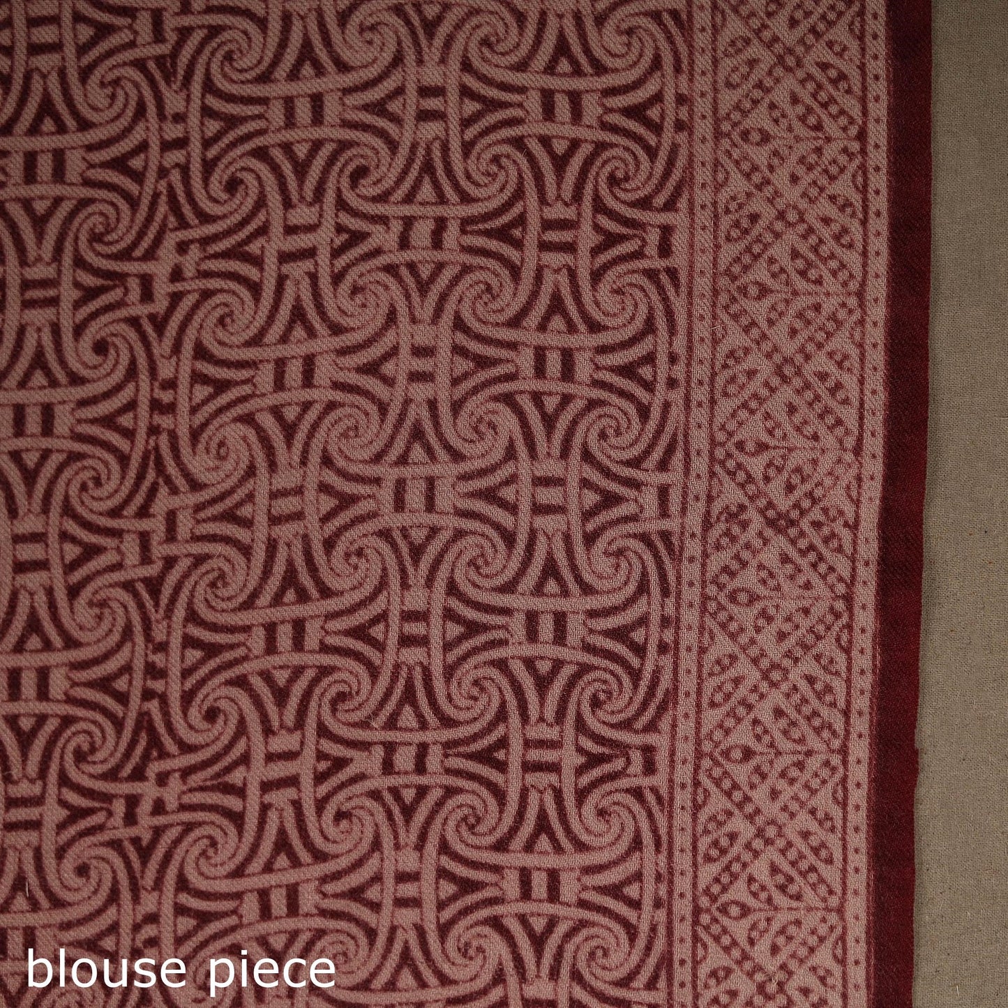 Handwoven merino wool natural dyed hand bagh saree 07