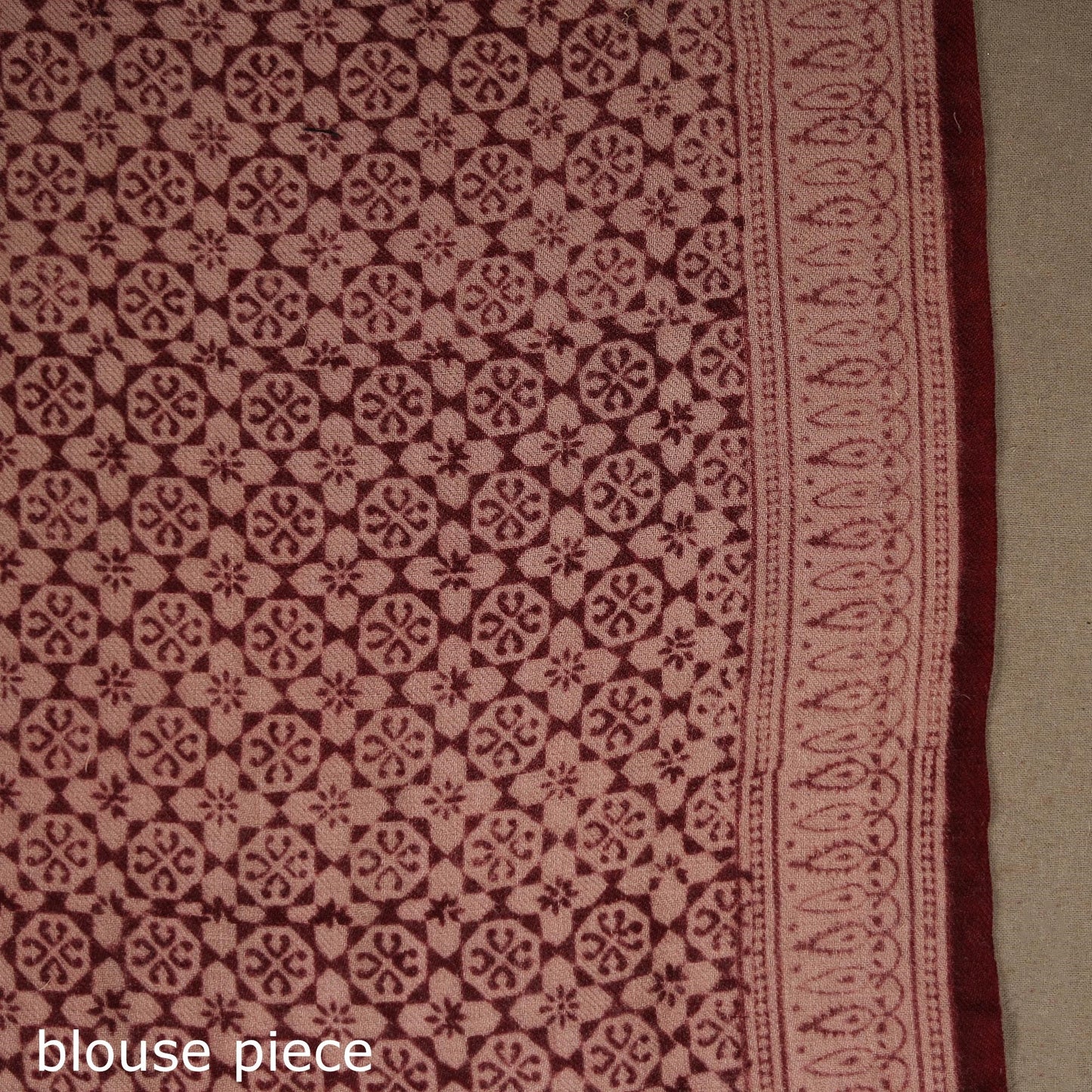 Handwoven merino wool natural dyed hand bagh saree 08