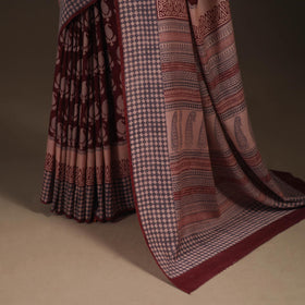 Handwoven merino wool natural dyed hand bagh saree 09