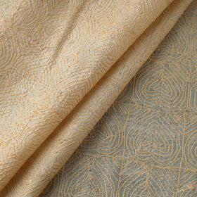  Handwoven Pure Tussar Silk Kantha Work Fabric