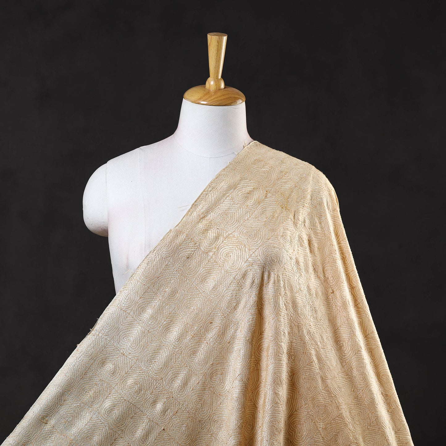  Handwoven Pure Tussar Silk Kantha Work Fabric