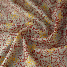  Handwoven Pure Tussar Silk Kantha Work Fabric