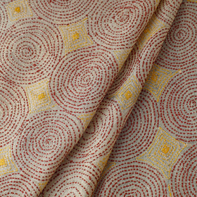  Handwoven Pure Tussar Silk Kantha Work Fabric