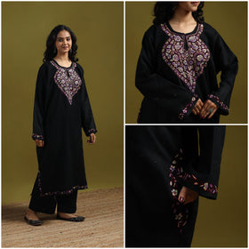 Handwoven sozni hand embroidered kashmiri merino wool