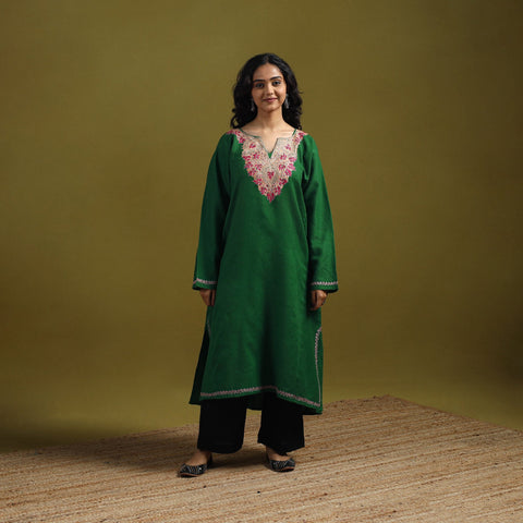 Handwoven sozni hand embroidered kashmiri merino wool