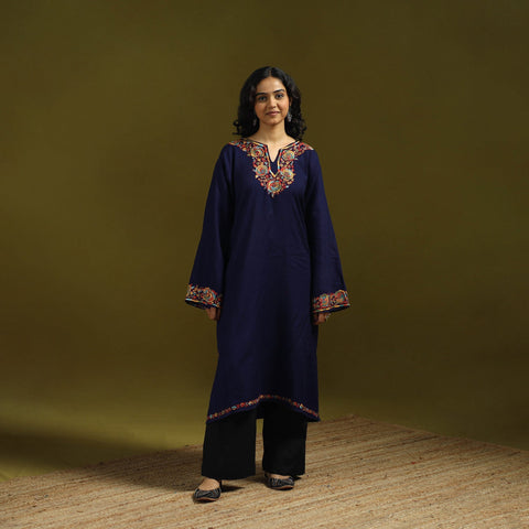 Handwoven sozni hand embroidered kashmiri merino wool
