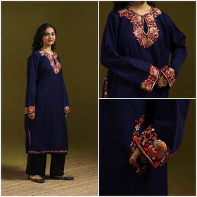 Handwoven sozni hand embroidered kashmiri merino wool